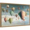 Hot Air Balloons with Pink Crop by Danhui Nai 23-in. W x 16-in. H. Canvas Wall Art Print Framed in Natural